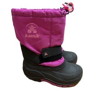 Kamik Snow Boots Sz 13 Purple Black Kids Waterproof